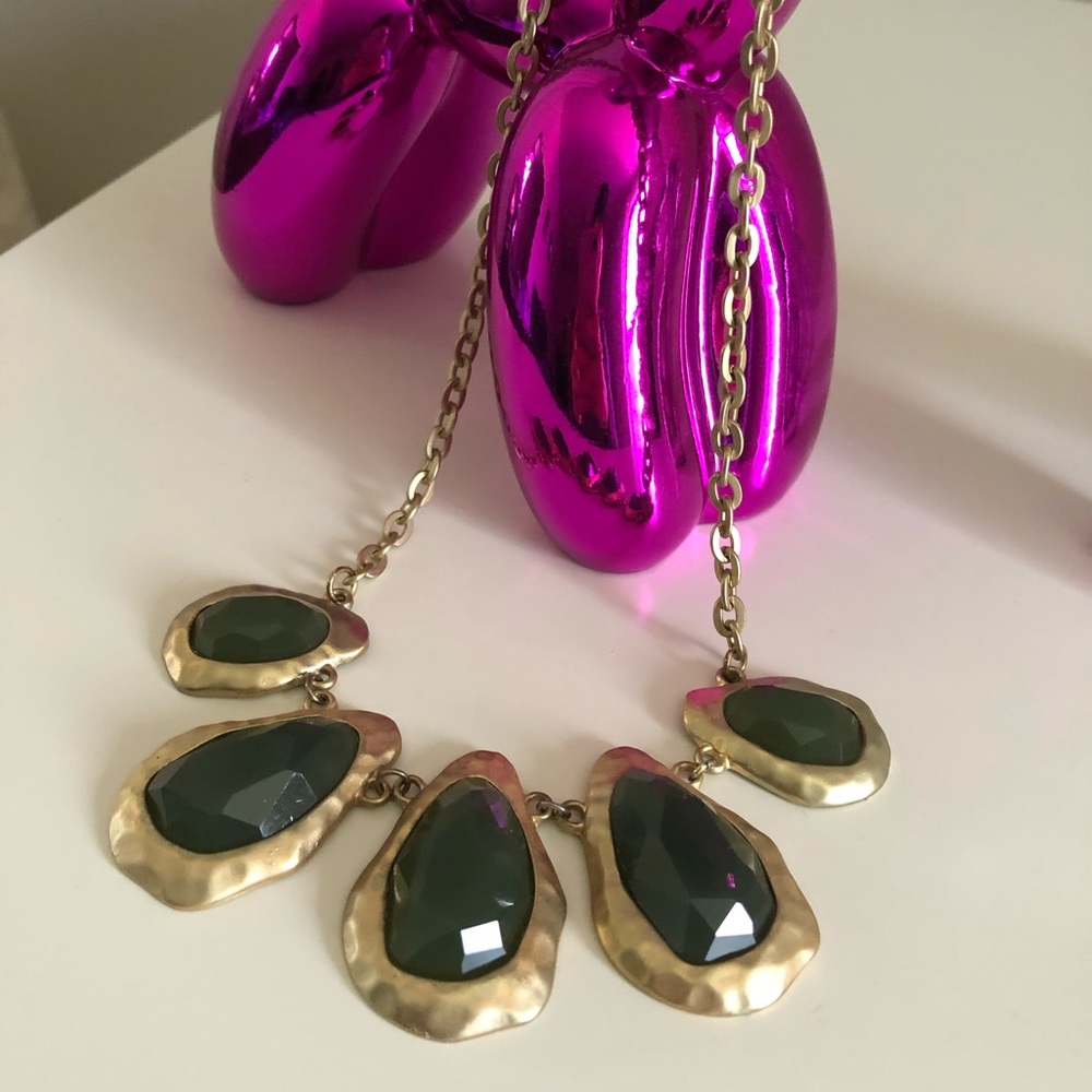Hammered gold statement necklace